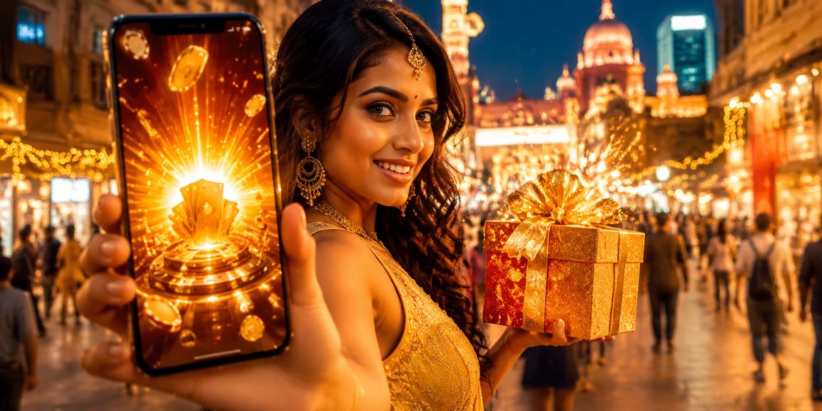 Night market scene in Bangalore depicting mobile casino app usage